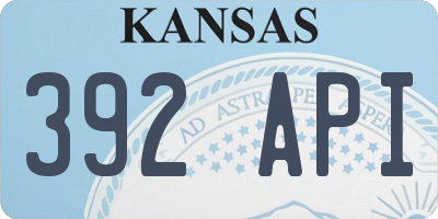 KS license plate 392API