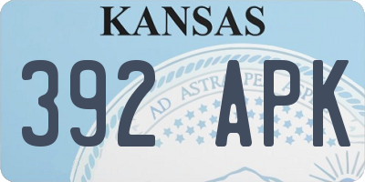 KS license plate 392APK