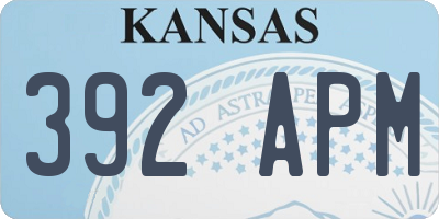 KS license plate 392APM