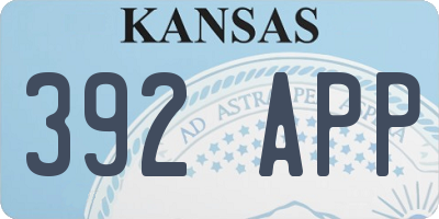 KS license plate 392APP