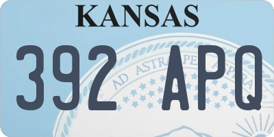 KS license plate 392APQ