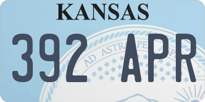 KS license plate 392APR