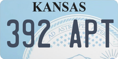 KS license plate 392APT