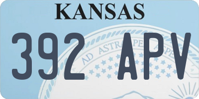 KS license plate 392APV