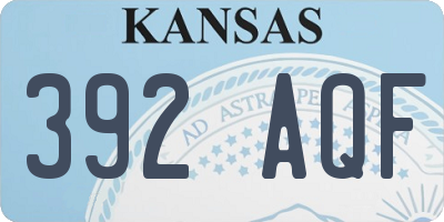 KS license plate 392AQF