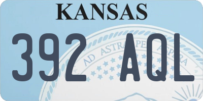 KS license plate 392AQL