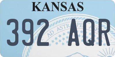 KS license plate 392AQR