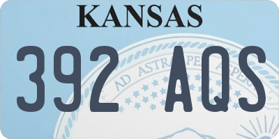 KS license plate 392AQS