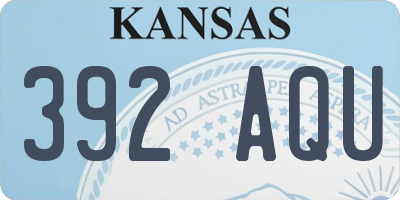 KS license plate 392AQU