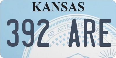 KS license plate 392ARE