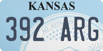 KS license plate 392ARG
