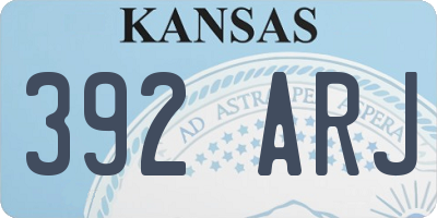 KS license plate 392ARJ