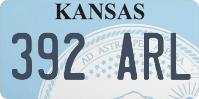 KS license plate 392ARL
