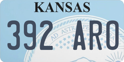KS license plate 392ARO