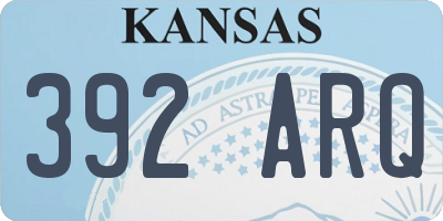 KS license plate 392ARQ