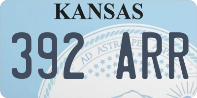 KS license plate 392ARR