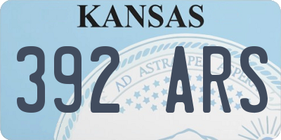 KS license plate 392ARS