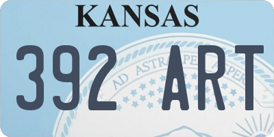 KS license plate 392ART