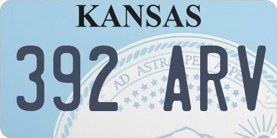 KS license plate 392ARV