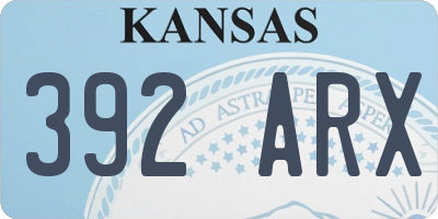 KS license plate 392ARX