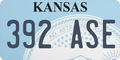 KS license plate 392ASE