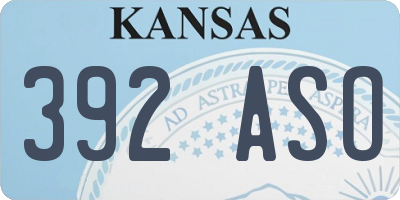 KS license plate 392ASO
