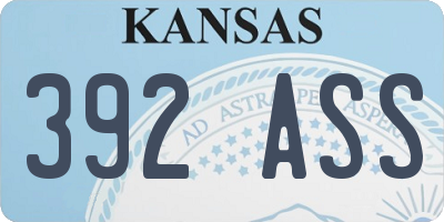KS license plate 392ASS
