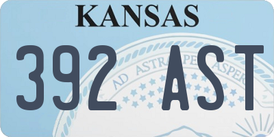 KS license plate 392AST