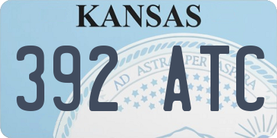 KS license plate 392ATC