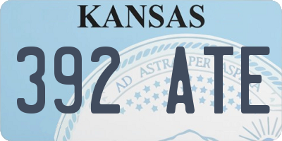 KS license plate 392ATE