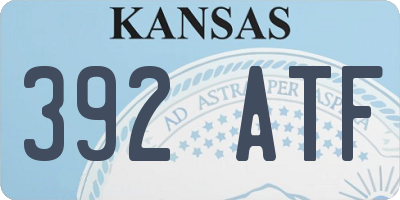 KS license plate 392ATF
