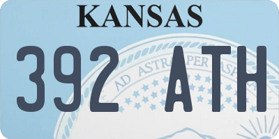 KS license plate 392ATH