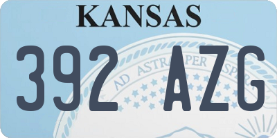 KS license plate 392AZG