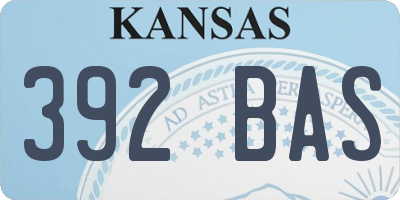 KS license plate 392BAS
