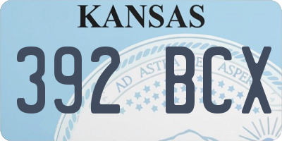 KS license plate 392BCX
