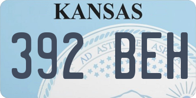 KS license plate 392BEH