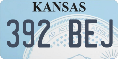 KS license plate 392BEJ