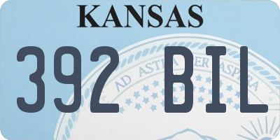 KS license plate 392BIL