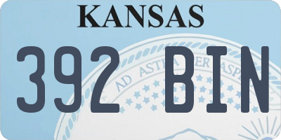 KS license plate 392BIN