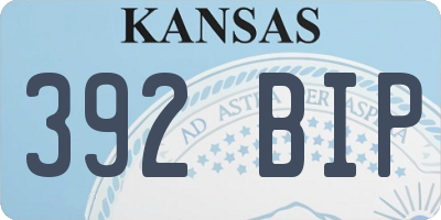 KS license plate 392BIP