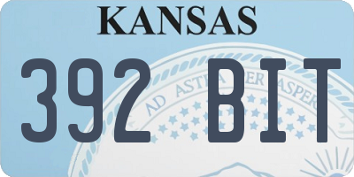 KS license plate 392BIT