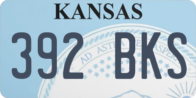 KS license plate 392BKS