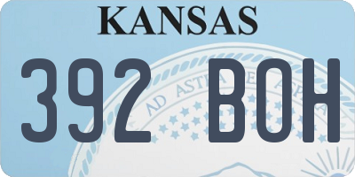 KS license plate 392BOH