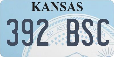 KS license plate 392BSC