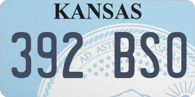 KS license plate 392BSO