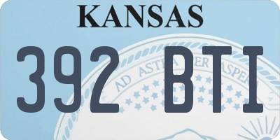 KS license plate 392BTI