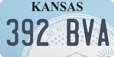 KS license plate 392BVA