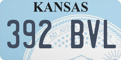 KS license plate 392BVL