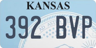 KS license plate 392BVP