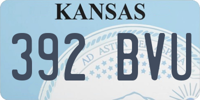 KS license plate 392BVU